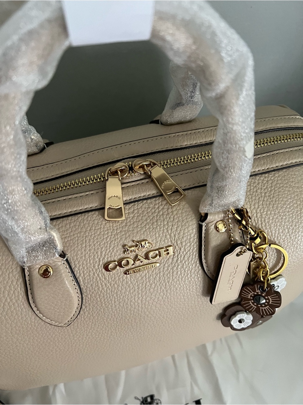 Coach Large Rowan Satchel In Ivory Color - Picture 9 of 10